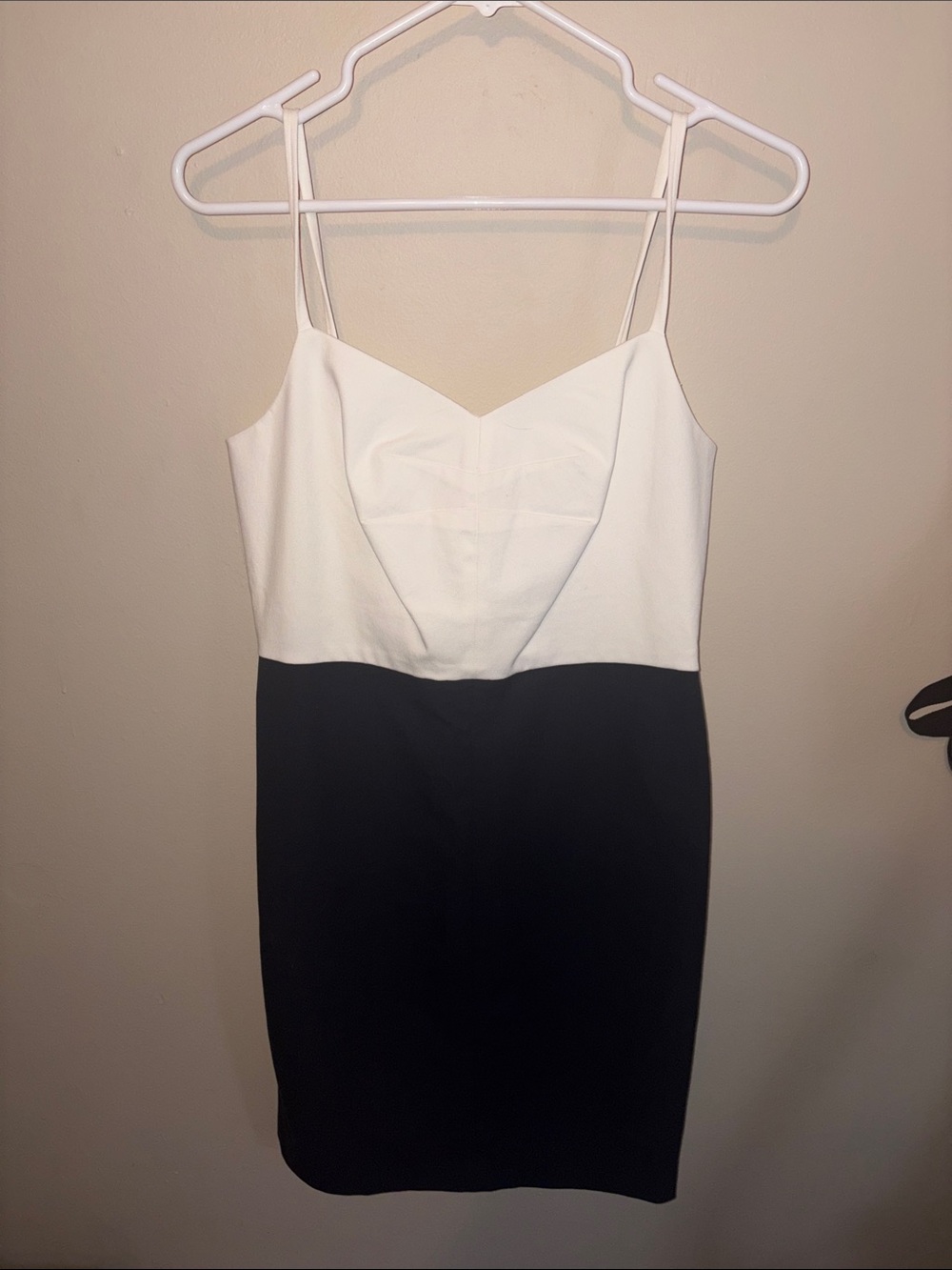 Banana Republic Two-Tone Spaghetti Strap Pencil Dress - White & Navy